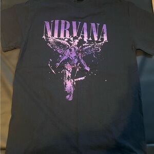 Gildan Black T-Shirt with Purple Nirvana Graphic